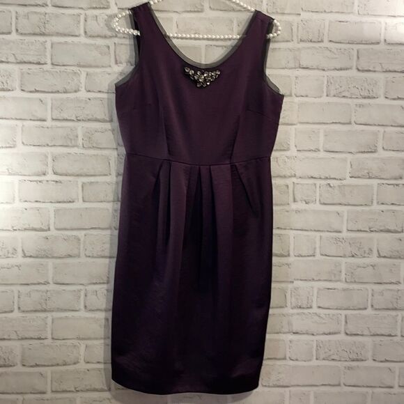 Simply Vera Wang Purple Black Embellished Sleeveless Dress Rhinestones in Neck - Picture 1 of 12